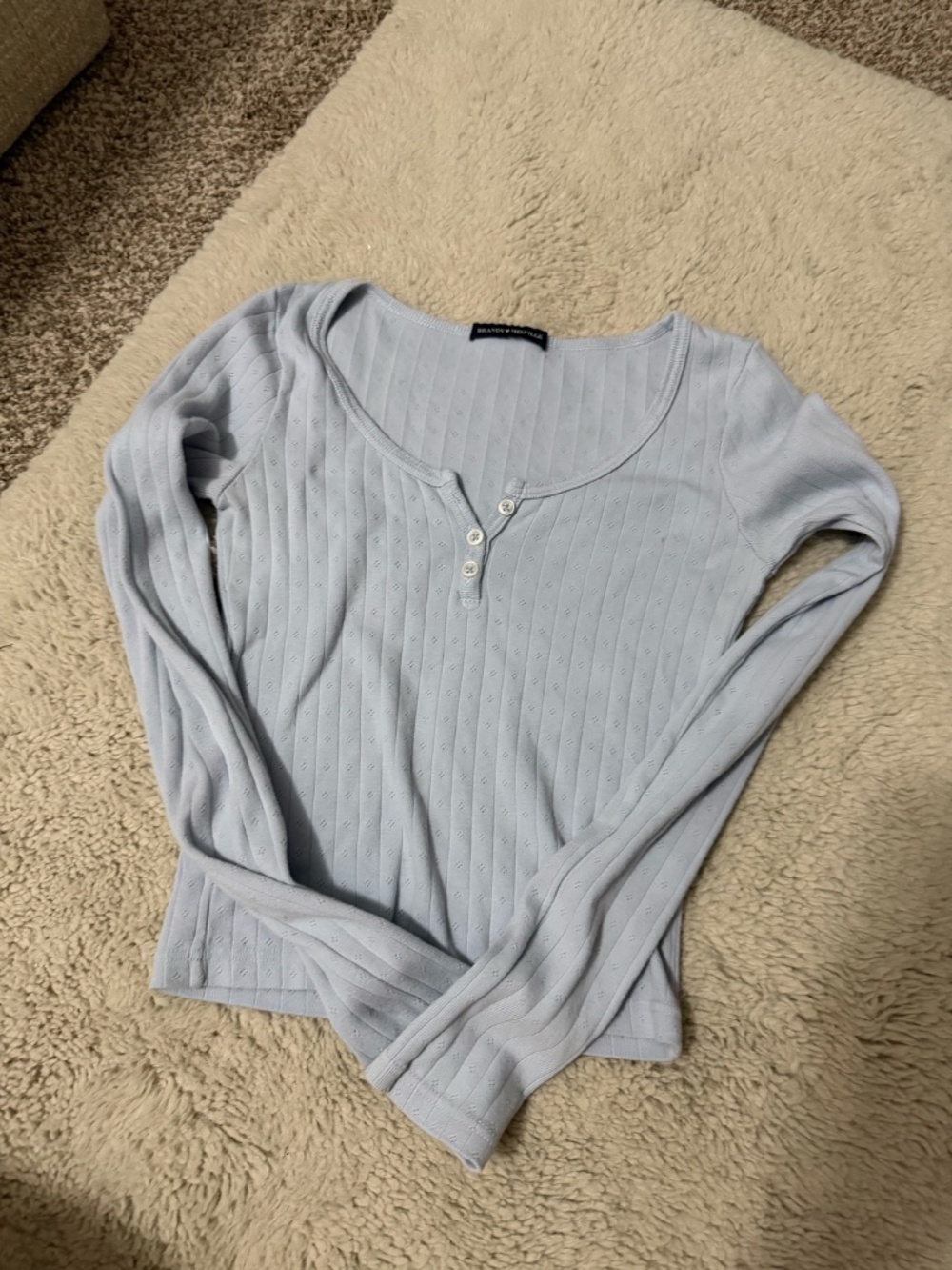 Brandy Melville Zelly Ribbed Top Light Blue